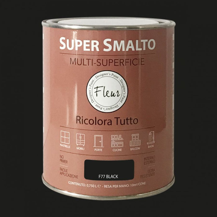 Fleur super smalto multi-superficie 750ml f77 black