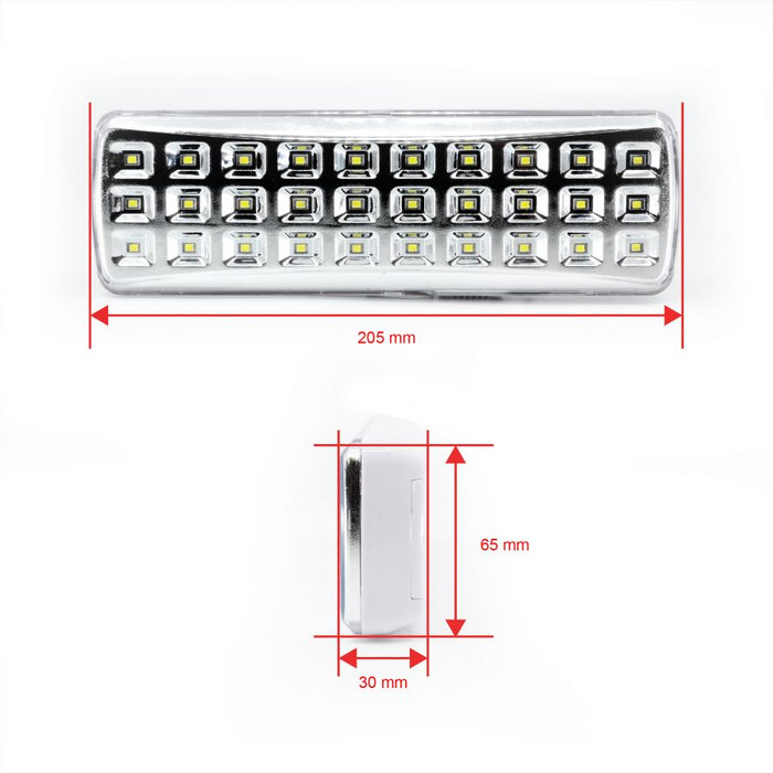 Lampada di emergenza 30 led smd batteria al litio antiblackout