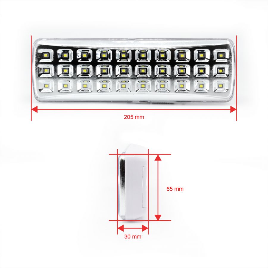 Lampada di emergenza 30 led smd batteria al litio antiblackout