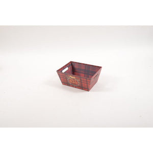 Cestino in cartone red tartan