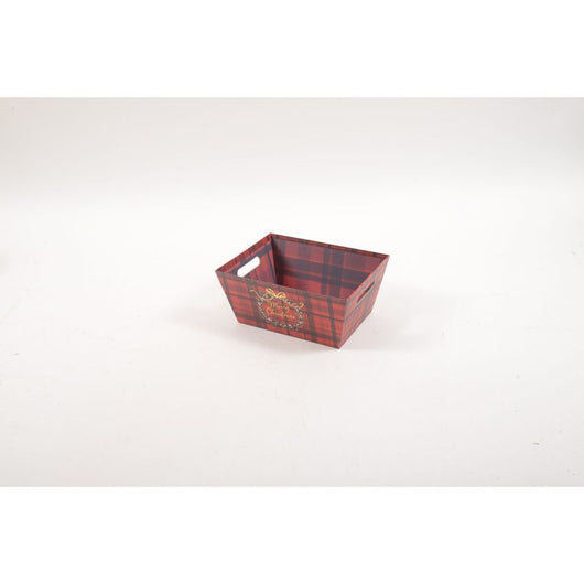 Cestino in cartone red tartan