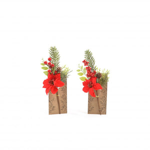 Tralcio natalizio con stella di natale h.28 cm