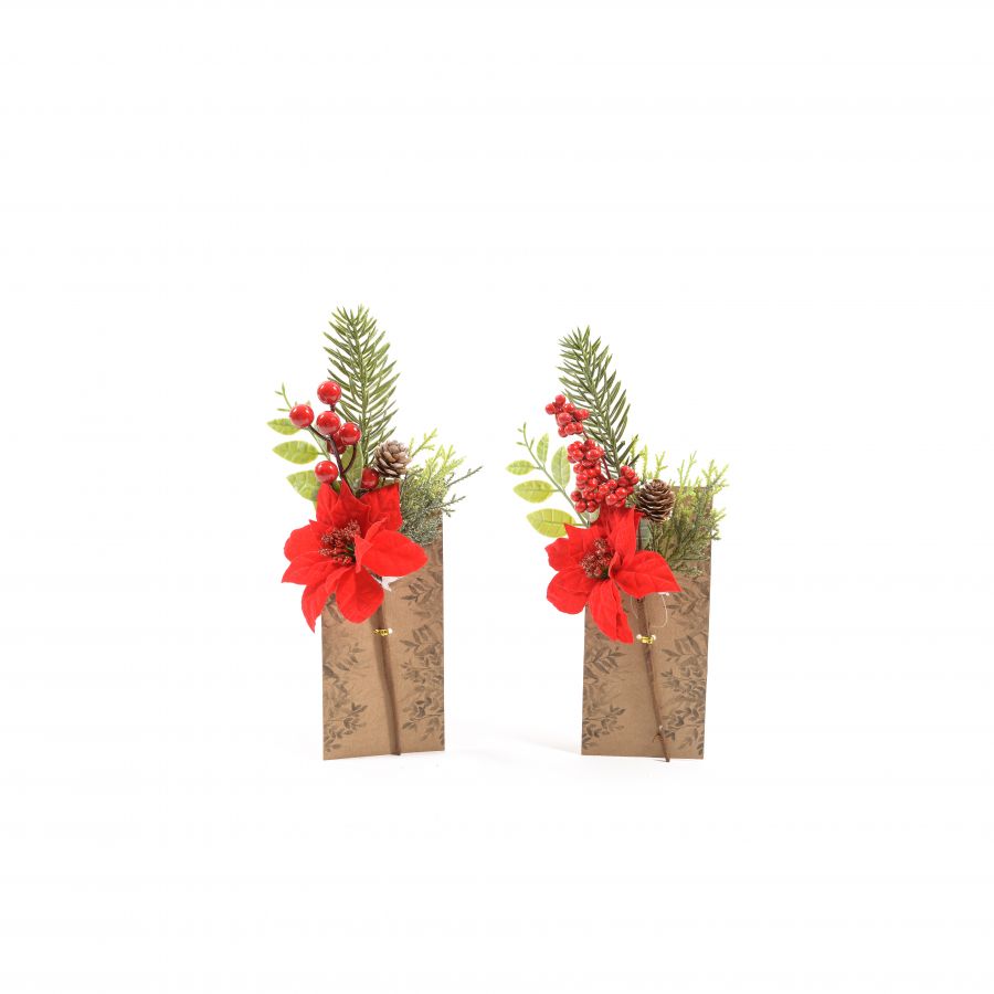 Tralcio natalizio con stella di natale h.28 cm