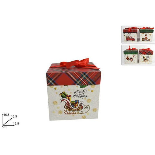 Scatola regalo natale c/decoro fantasia prezzo caduno
