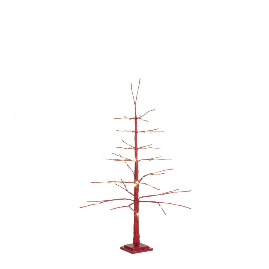 Albero con luci glad rosso h 120 114 led classic ip20 da interno