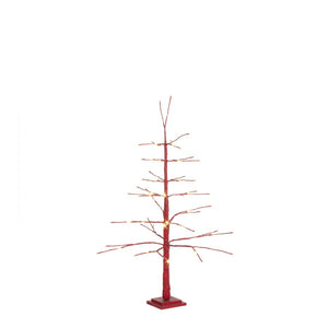 Albero con luci glad rosso h 120 114 led classic ip20 da interno