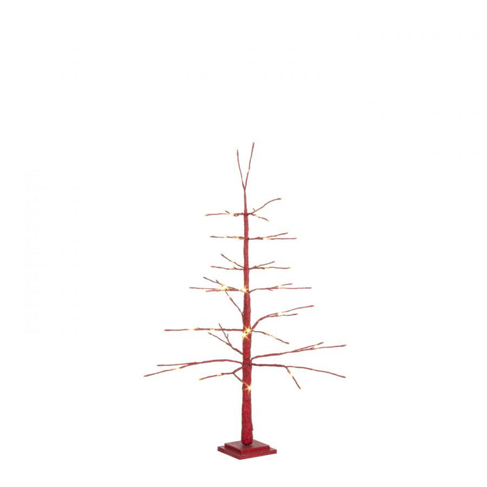Albero con luci glad rosso h 120 114 led classic ip20 da interno