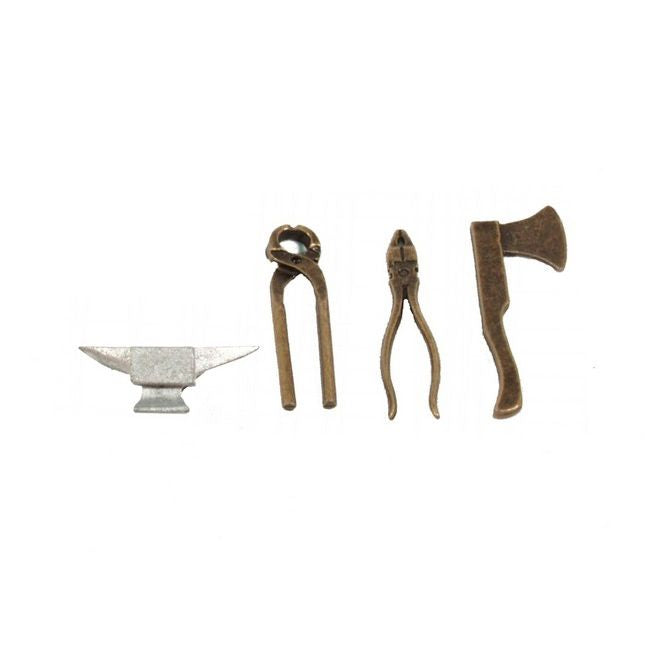 Set 4 attrezzi in metallo per presepe