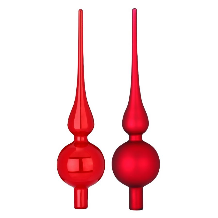 Puntale per albero rosso vetro 28 cm prezzo caduno indicare il modello