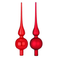 Puntale per albero rosso vetro 28 cm prezzo caduno indicare il modello