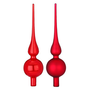 Puntale per albero rosso vetro 28 cm prezzo caduno indicare il modello