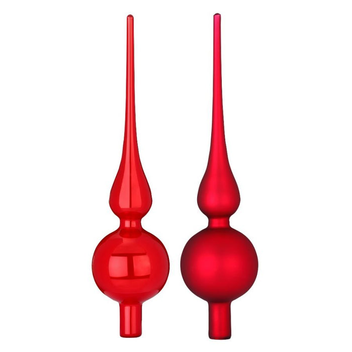 Puntale per albero rosso vetro 28 cm prezzo caduno indicare il modello