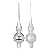 Puntale per albero frosty silver vetro 28 cm prezzo caduno indicare il modello