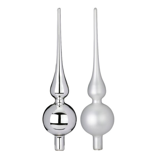 Puntale per albero frosty silver vetro 28 cm prezzo caduno indicare il modello