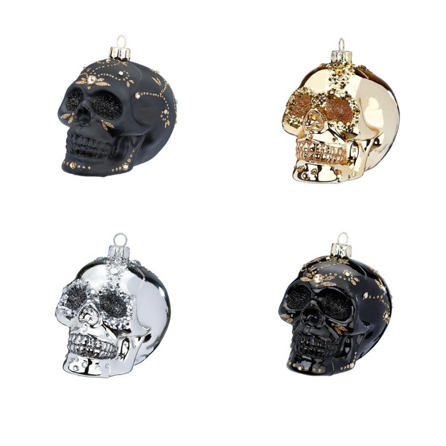 Teschio da appendere in vetro alto 9cm prezzo caduno indicare il colore