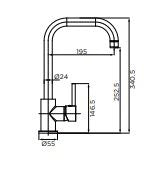 Lavello florida diametro35mm bocca alta canna bianca satinata diametro24mm