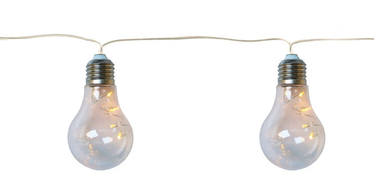 10 decorazioni lampadina 6x9 cm con gocce led a batterie con timer