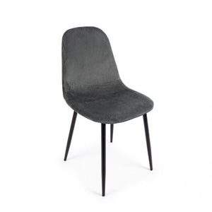 Sedia irelia velluto grigio scuro