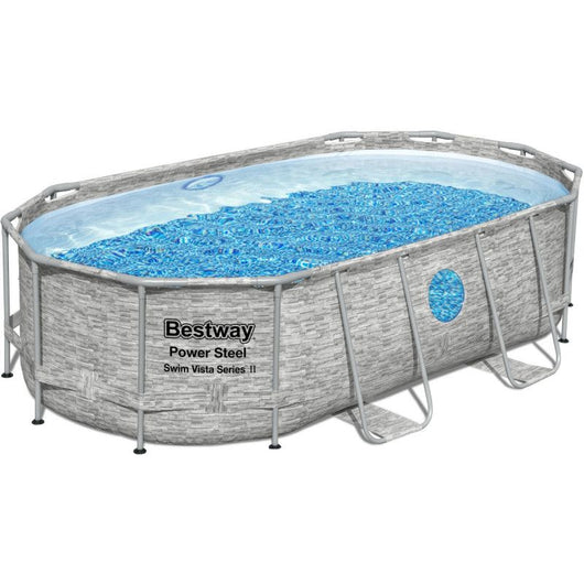 Piscina power steel swim vista ovale oblo' 427x250x100