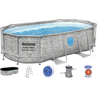 Piscina power steel swim vista ovale oblo' 427x250x100