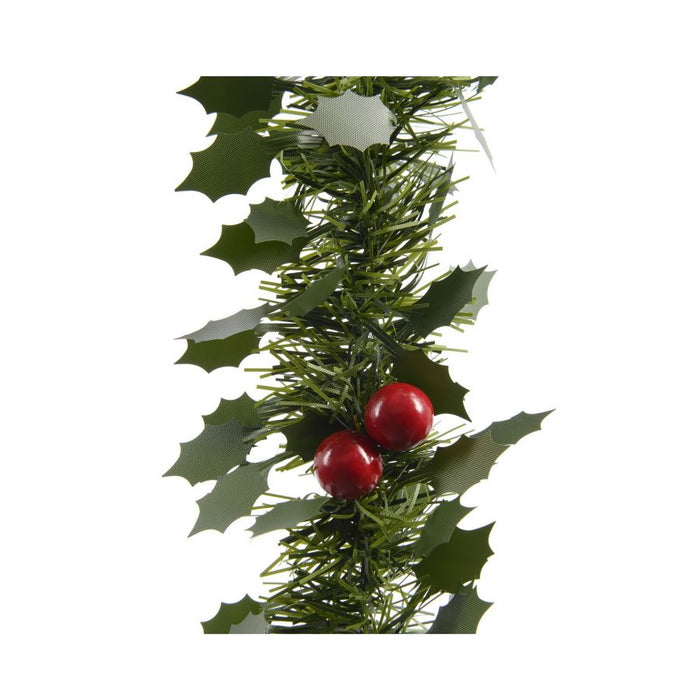 Ghirlanda tinsel con agrifoglio d.10cm l270cm
