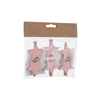 Confezione 6 clip rosmarie stella rosa