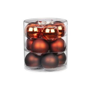 Palle in vetro marrone d 8 cm confezione 12 pezzi