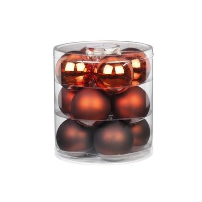 Palle in vetro marrone d 8 cm confezione 12 pezzi