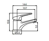 Misceltore lavabo serie mia cromato diametro40 mm