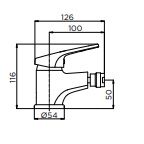 Rubinetto miscelatore bidet serie mia cromato diametro40 mm