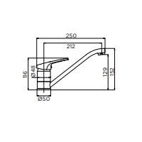 Lavello da cucina bocca girevole serie mia cromato diametro40 mm