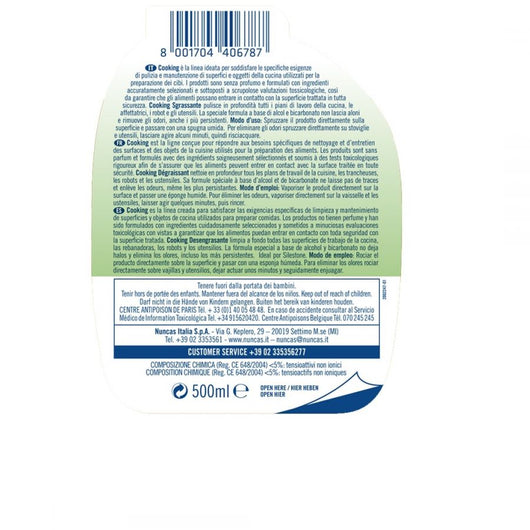 Nuncas cooking sgrassante 500 ml superfici a contatto per alimenti