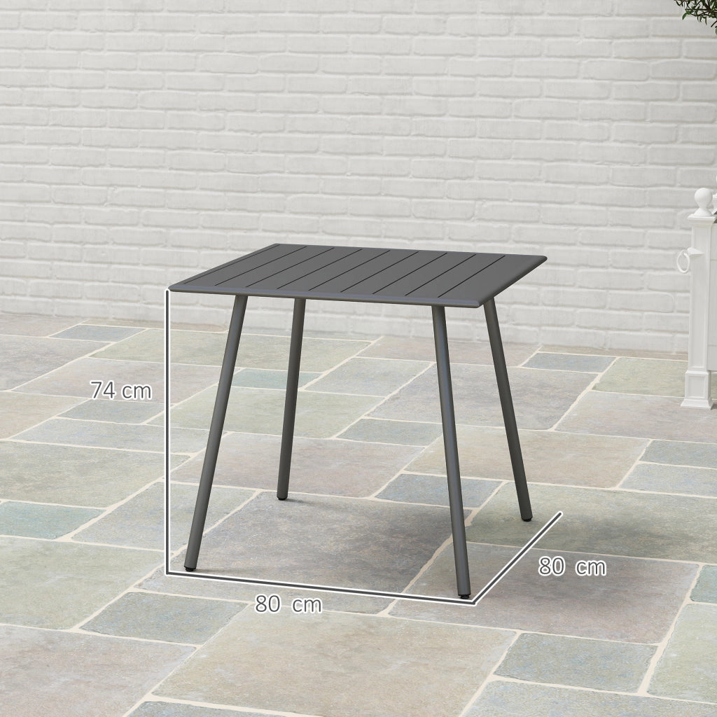 Tavolo da giardino per 6 persone ¨C zephmum ¨C Grigio, 80x80x74 cm