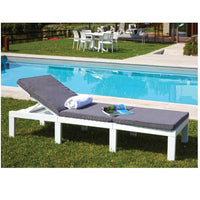 Lettino da esterno haiti bianco modulare con cuscino