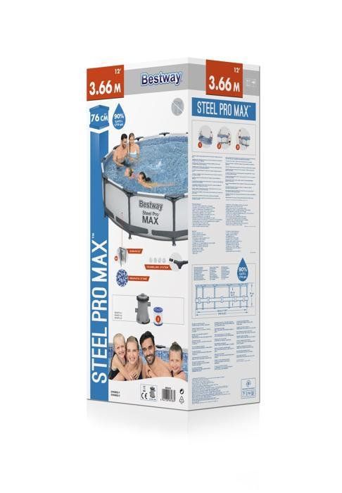 Piscina steel pro max cm 366x76 6473 ltc/pompa filtro cart