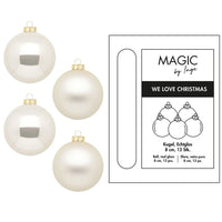 Palle in vetro champagne lucide/opache d 8 cm confezione 12 pezzi