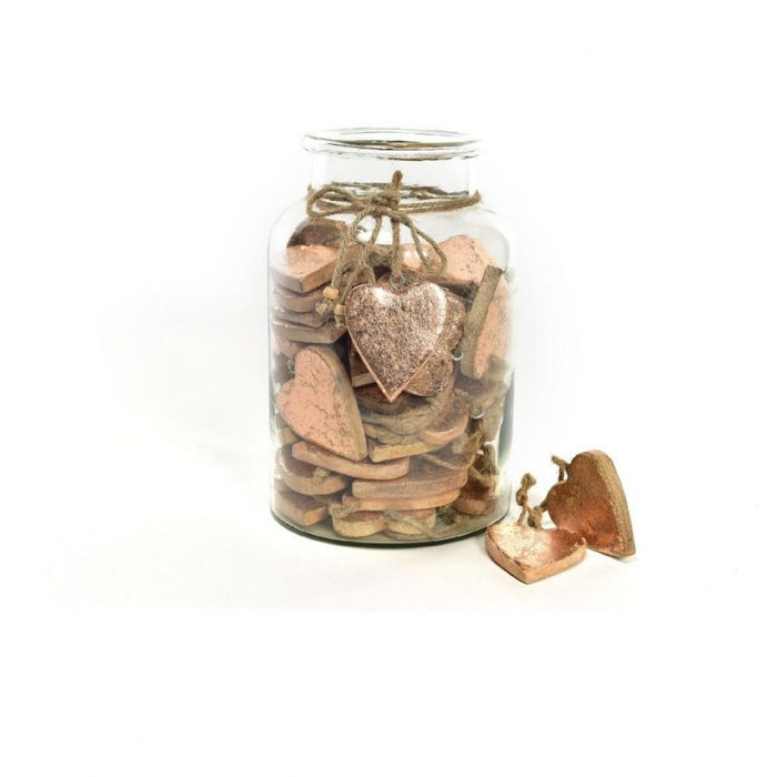 Pendente in legno cuore foglia oro gold rose 8x8x1.2 cm prezzo caduno