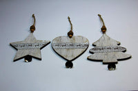 Addobbo legno sbiancato cm 12.5 prezzo caduno scegliere il modello