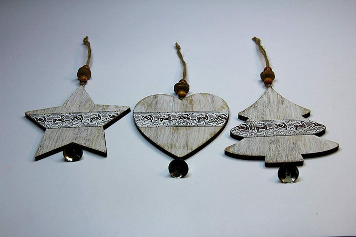 Addobbo legno sbiancato cm 12.5 prezzo caduno scegliere il modello