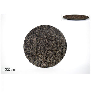 Sottopiatto 33 cm nero glitterato oro