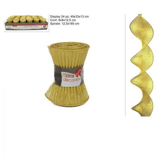 Decorazione tessuto spirale 12.5x180 cm oro prezzo cad uno