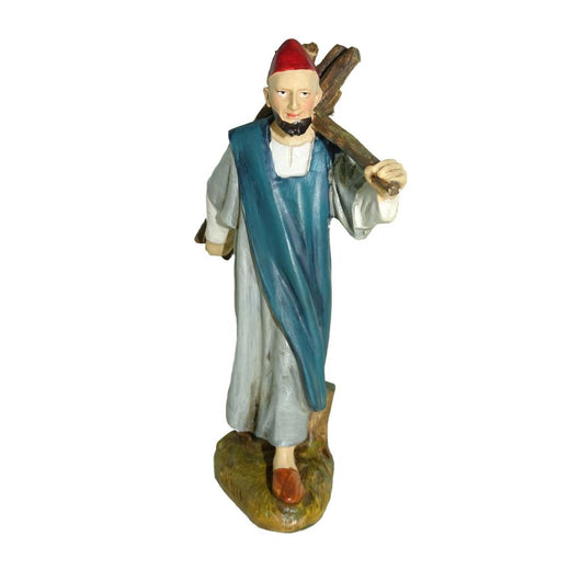 Pastore con legna per presepe da 10 cm