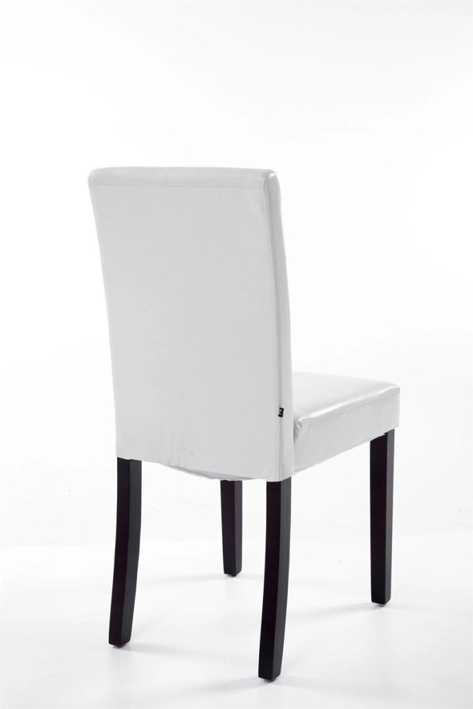 Sedia da pranzo Ina in similpelle bianco,marrone chiaro
