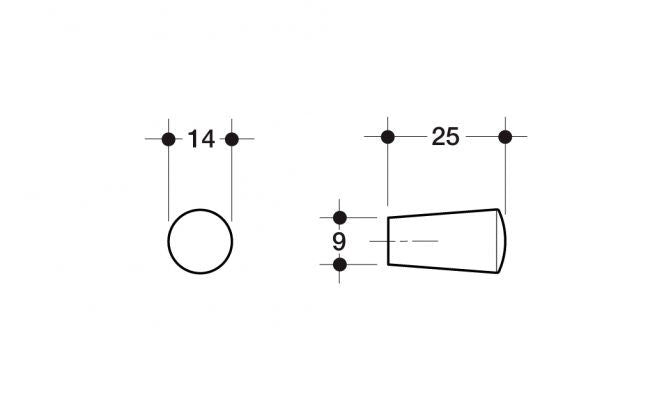 Pomolo conico metallo