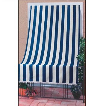 Tenda sole per porta con anelli riga blu l. 140 h. 300