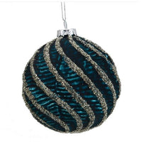 Pallina vetro ottanio glitter argento cmdiametro8