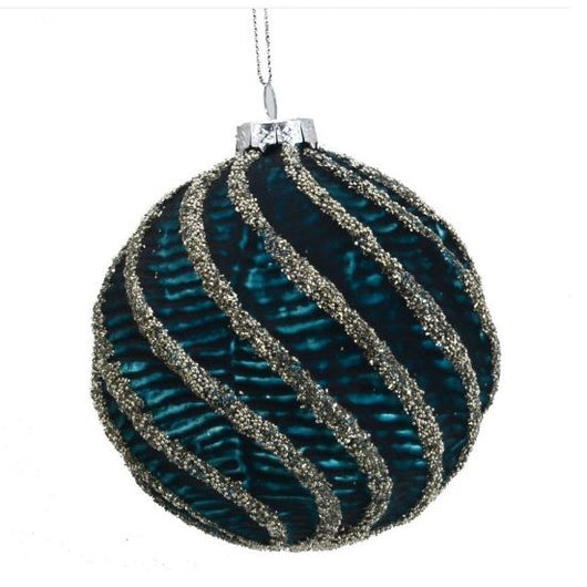 Pallina vetro ottanio glitter argento cmdiametro8