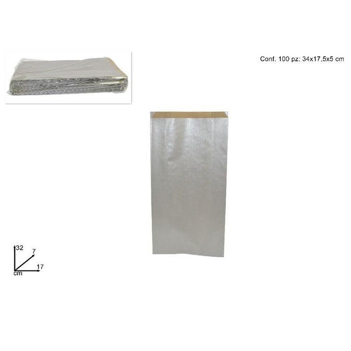 Sacchettio carta 17x32x7cm silver