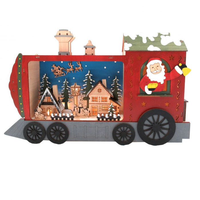 Locomotiva c/paesaggio wood & charm 27x45x10 cm led batt