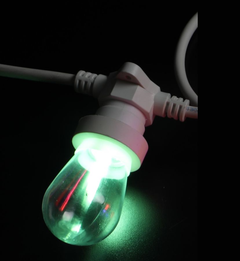 Lampadina goccia led verde  2 watt e27